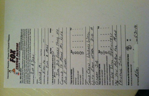 comment card